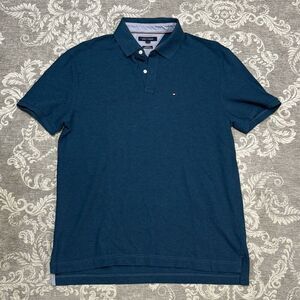 Tommy Hilfiger Men's Classic Fit Polo Shirt Blue Size L Short Sleeve